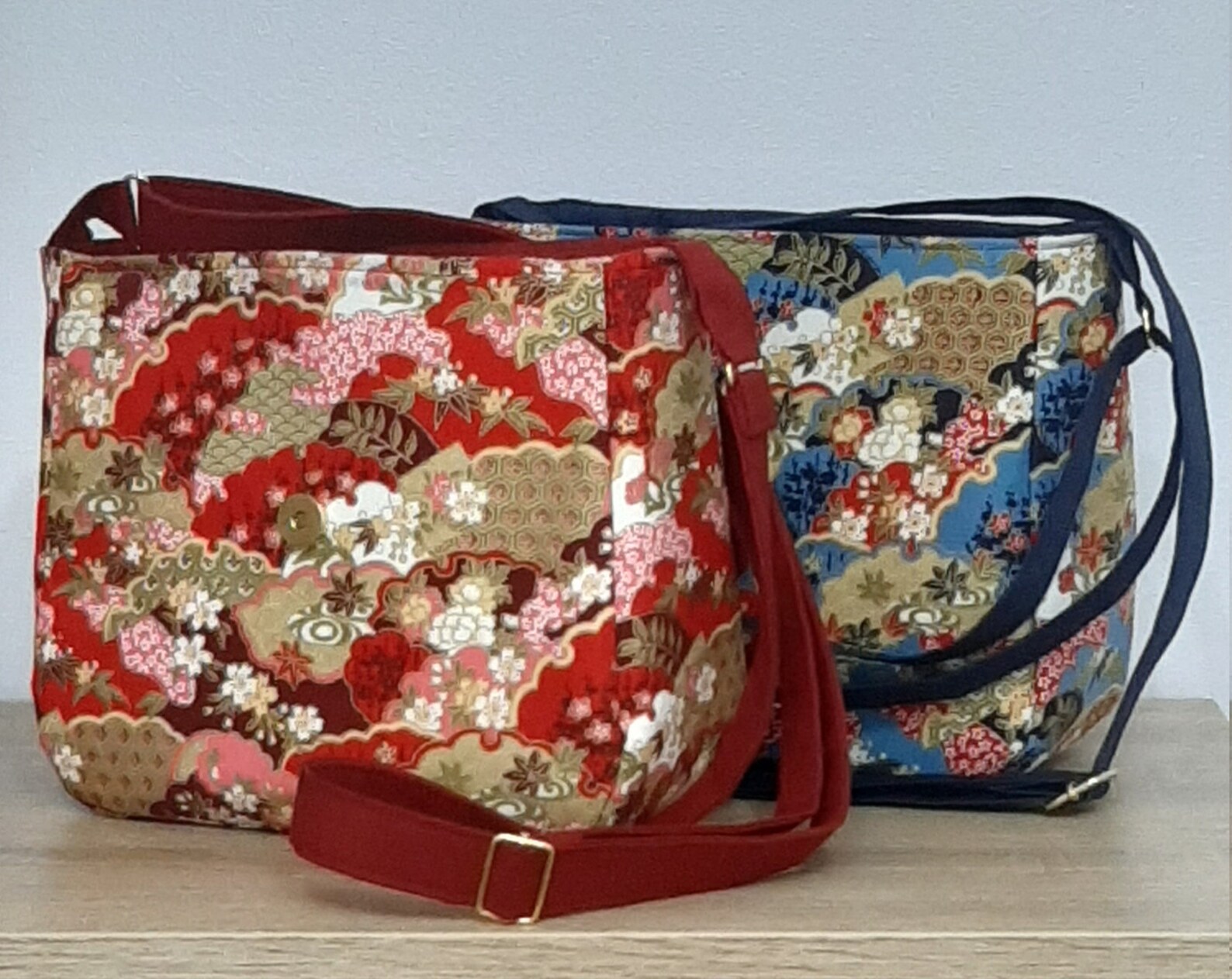 Medium Crossbody Bag in Japanese Style Cotton Fabric Etsy