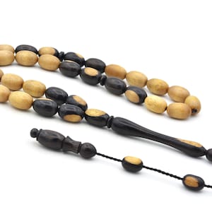 Natural Ebony Wood 33 Beads Islamic Prayer Beads, Ebony Tasbih, Misbaha, Ebony Tasbeeh, Ebony Rosary, Tesbih, Muslim, Sibha, Rosary, Tasbih