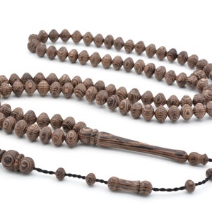 Natural Wenge 99 Beads Islamic Prayer Beads, Wenge Rosary, Purpleheart 99 Beads Islamic Prayer Beads, Purpleheart Tree Rosary, Tasbih Sibha