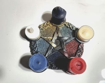 Pentacle Candle Holder - Resin
