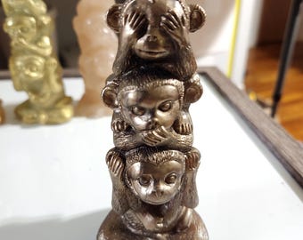Hear No, See No, Monkeys - Resin Statuette