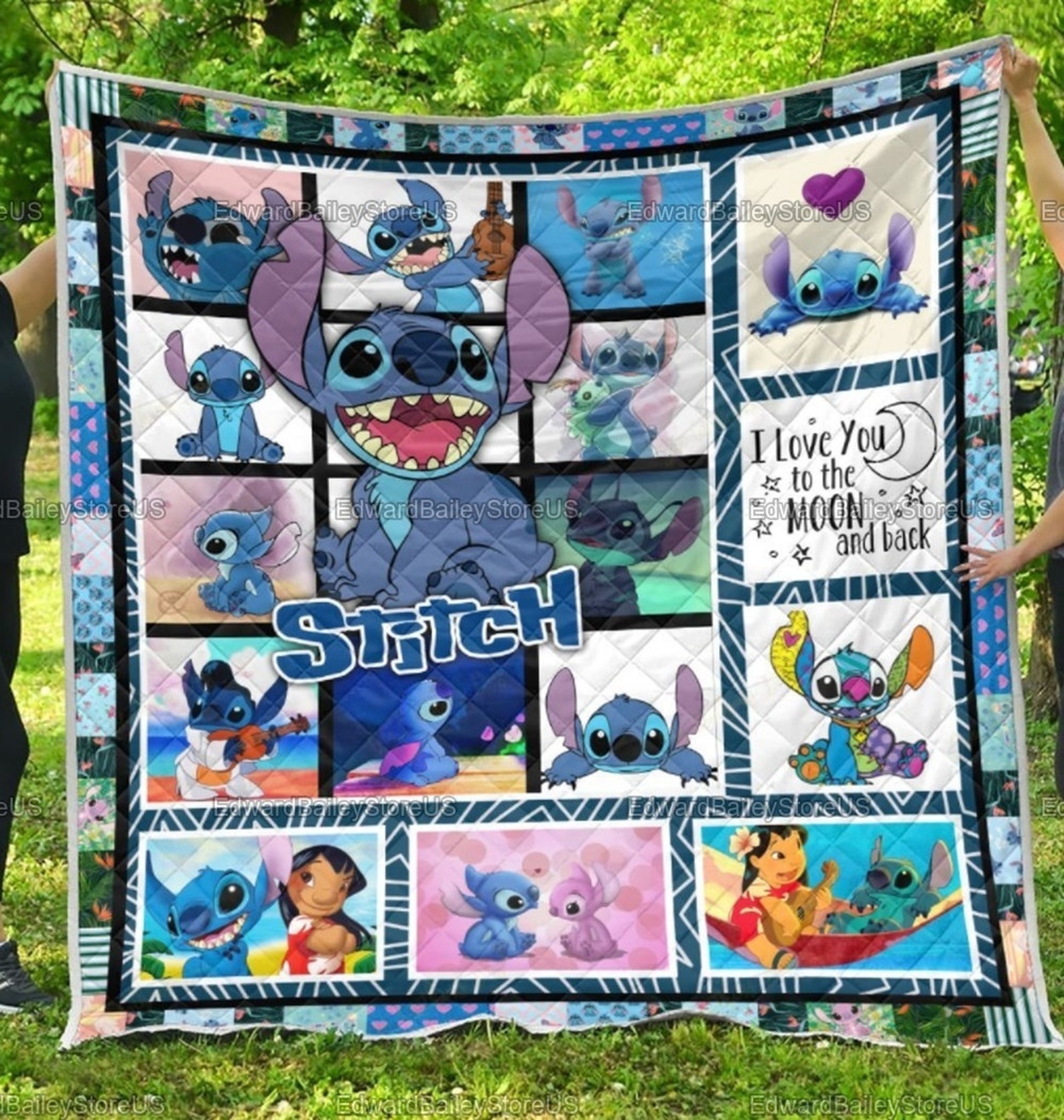 Stitch And Lilo Stitch And Angel Movie Quilt 3D Quilt Gift | Etsy