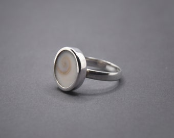 Shiva's Eye from Indonesia | Handcrafted: collected and processed by myself | Silver ring in size 53