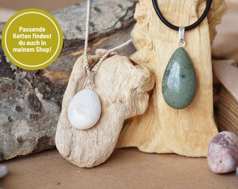 Stones from all over the world | Handcrafted: collected and processed by myself | Simple stone pendants