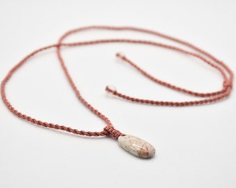 Found stone from Switzerland | Handcrafted: collected and processed by myself | with cord chain