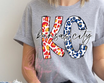 Kansas City PNG Waterslide Instant Download Sublimation Digital Design Decal T-shirt Football Baseball Tumbler Leopard DTF Kansas City