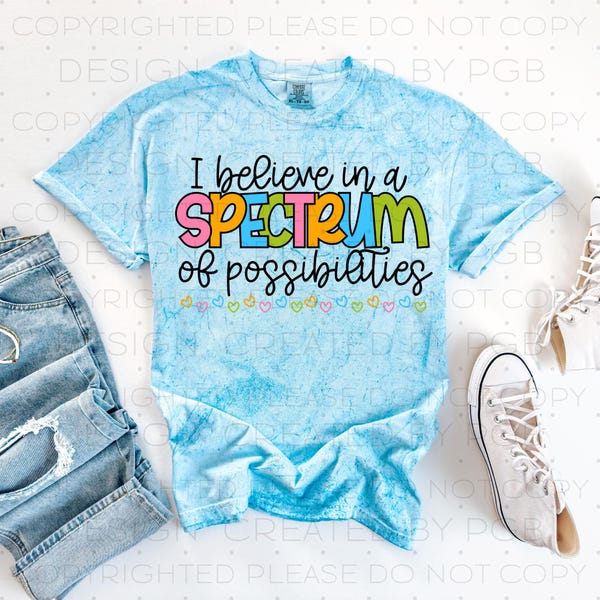 Espectro de posibilidades PNG Descarga instantánea Sublimación Diseño digital Espectro de concienciación sobre el autismo