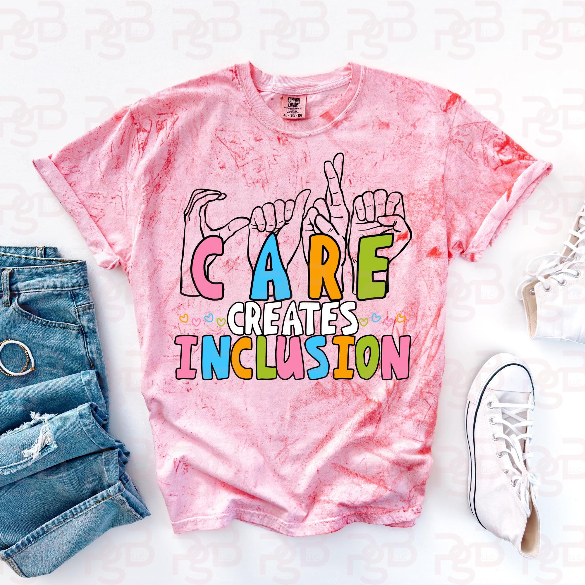 Care Creates Inclusion PNG Instant Download Sublimation Digital Design ...