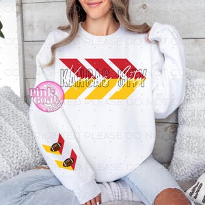 Kansas City KC Football PNG Instant Download Digital Design T-shirt Football Tumbler Arrows Sleeve Red Gold Kansas City DTF Original Design