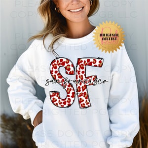 San Francisco PNG Waterslide Image Instant Download Sublimation Digital Design Waterslide Decal T-shirt Football Tumbler  Leopard Doodle