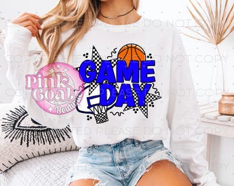 Diseño PNG para día de partido de baloncesto, ropa deportiva (descarga digital)