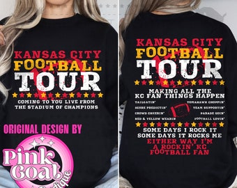 Kansas City Football Tour PNG Instant Download Digital Design Decal T-shirt Football Concert Red Gold Kansas City Original Design KC