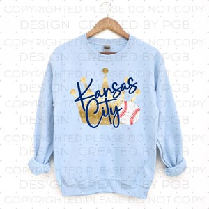 Imagen PNG de béisbol de Kansas City, descarga instantánea, diseño digital por sublimación, camiseta DTF, vaso de béisbol, día del juego, corona KC