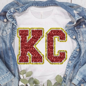 KC Football PNG Waterslide Instant Download Sublimation Digital Design Decal T-shirt Tumbler Chiefs  Kansas City Disco Sparkle Sequin