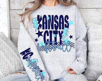 KC Kansas City PNG Digital Design T-shirt DTF Design Softball Sleeve