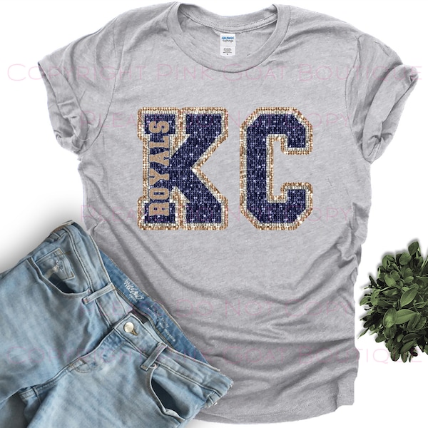 KC Sequin Baseball PNG Instant Download Sublimation Digital Design Decal T-shirt Tumbler Royal Gold Kansas City Sparkle Disco