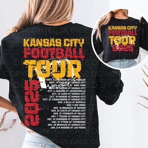 KC Football Tour PNG Instant Download Sublimation Digital Design Decal T-shirt Football DTF Schedule Kansas City Football Season Grunge