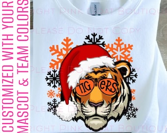 Christmas Mascot PNG Image Instant Download Sublimation Digital Design Tshirt High School Choose Your Colors Snowflakes Holiday Spirit Wear