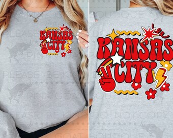 Kansas City PNG, Retro Football Design (Digital Download)