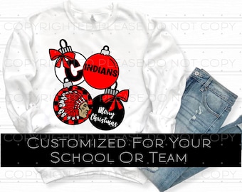 Christmas Ornaments PNG Image Instant Download Sublimation Digital Design Tshirt High School Choose Your Colors Holiday Spirit Wear DTF