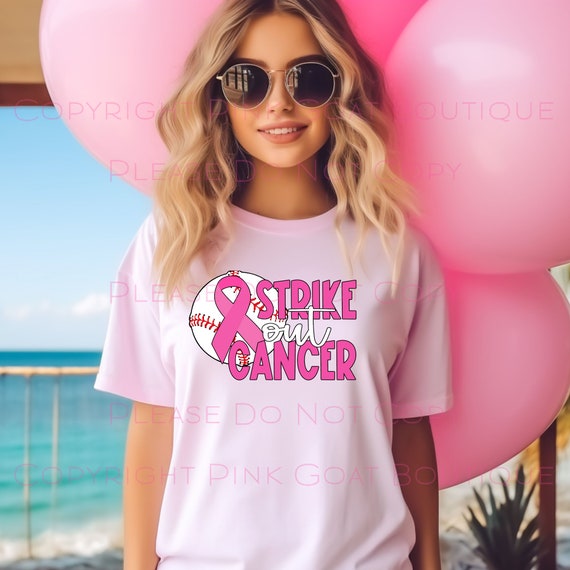 Strike Out Breast Cancer T-Shirt Pink Ribbon & Baseball Strike Out Breast Cancer T-Shirt Pink Ribbon & Baseball