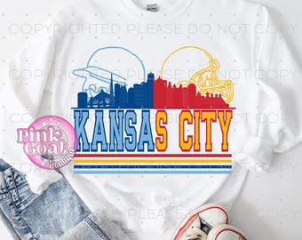 Kansas City PNG Instant Download Sublimation Digital Design Decal T-shirt Football Baseball Kansas City Skyline KC Fan Proud Champions