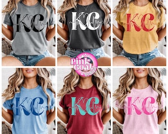 KC Heartbeat PNG Digital Download Sublimation Digital Design Decal T-shirt Football Tumbler Sport Teams Baseball Soccer Kansas City DTF