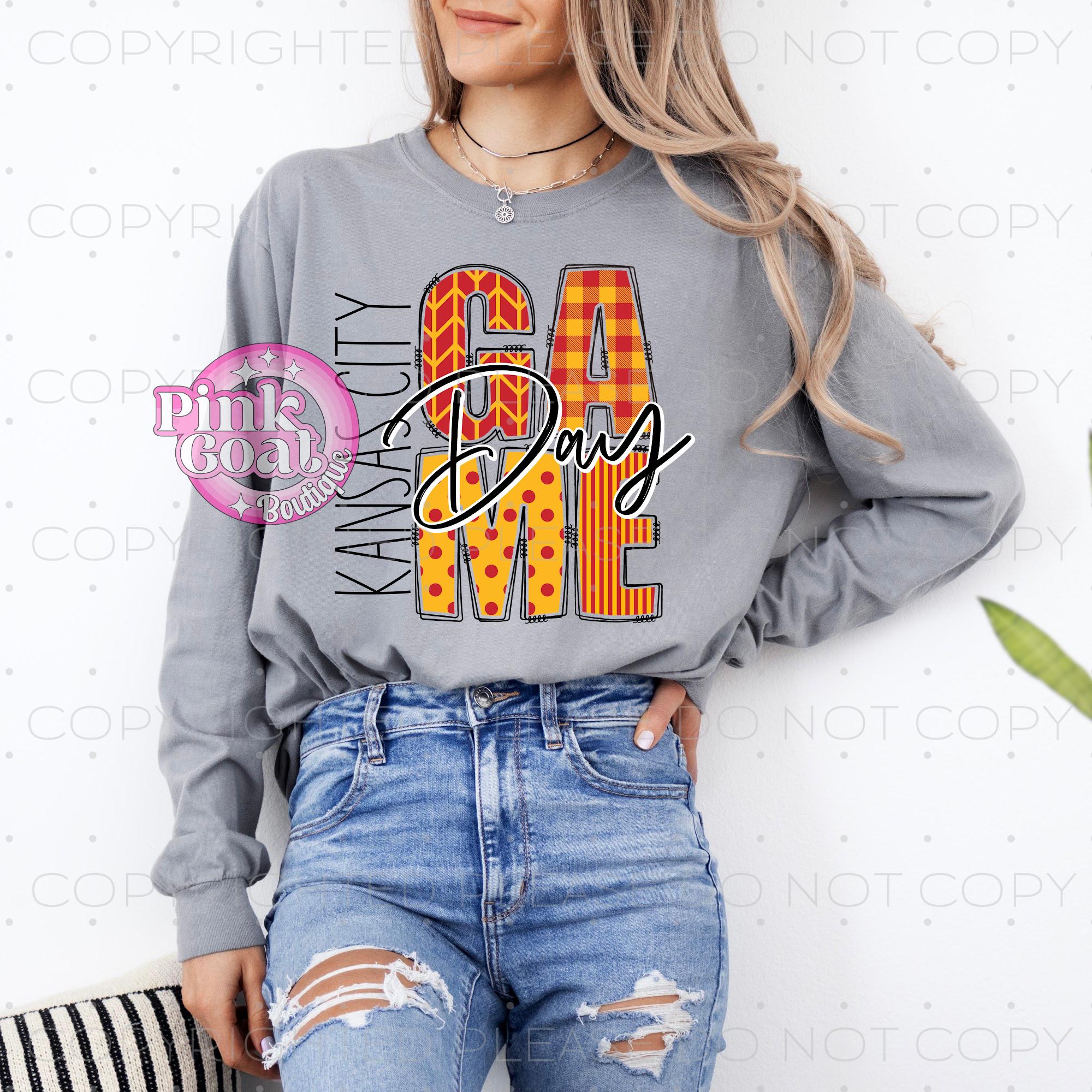 Game Day Kansas City PNG Image Instant Download Sublimation Digital Design DTF Decal T-shirt Football Red Friday KC Polka Dots Buffalo Plaid