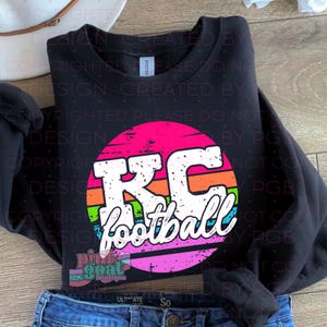 KC Distressed Neon PNG Digital Download Sublimation Digital Design T-shirt Football Sport Team Baseball Soccer Kansas City DTF Vintage