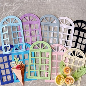 10 finestre fustellate miste per diari creativi, creazione di cartoline, scrapbooking o lavori con la carta.