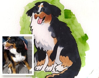 Custom Portrait of your pet | Colorful Watercolor Painting