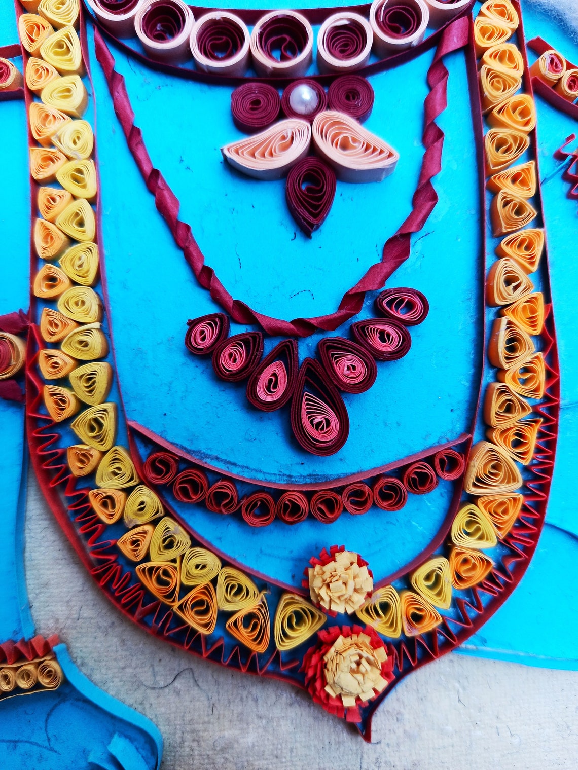 Indian Krishna Paper Quilling Wall Hanging for Home Décor and Wall