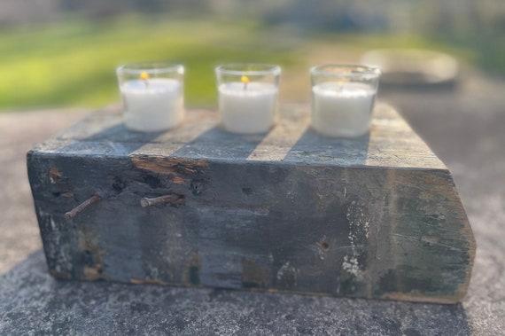 Large Reclaimed Wood Candle Holders | Etsy