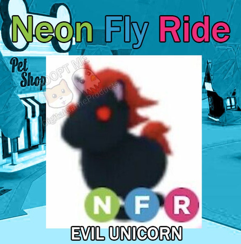 Adopt Me Neon Fly Ride Pet Nfr Evil Unicorn Toys Games Video Games Efp Osteology Org