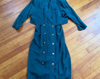 Robe portefeuille vert foncé aérée Michael Blair