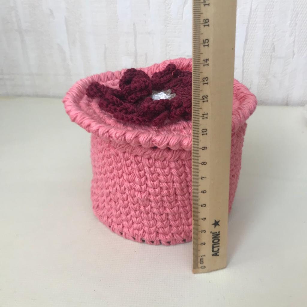 Cesta de almacenamiento con tapa Cesta de ganchillo Organizar | Etsy