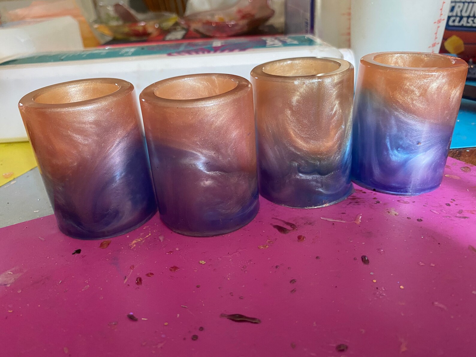 Epoxy Resin Shot Glasses Etsy