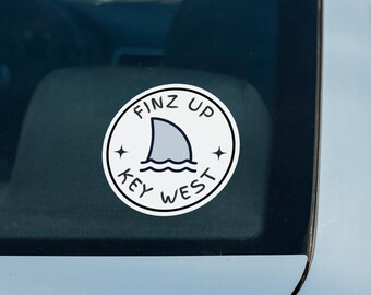 Finz up Key West sticker, Jimmy Buffett Themed Key West Finz Up Decal, Car, Tumbler, Vinyl, Waterproof Sticker