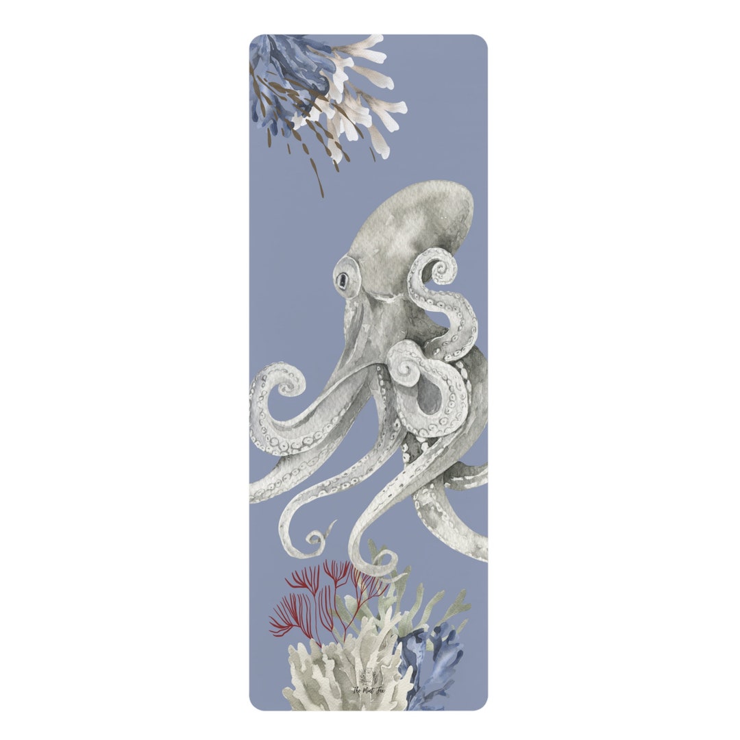Octupus Workout Octopus Yoga Mat, Nautical Exercise Mat, Beachy Workout Mat - Etsy