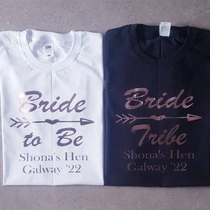 BRIDE TRIBE.. Personalised Hen Party Bachelorette Tshirts customized with any name location and year