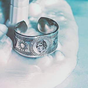 Apollo Greek God Ring / Handmade by Meanderart/ Adjustable Size / Silver 925