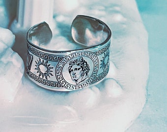 Apollo Greek God Ring / Handmade by Meanderart/ Adjustable Size / Silver 925