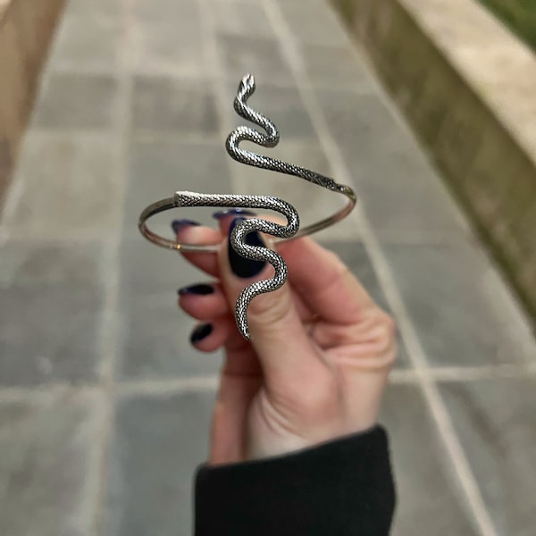 Bracelet serpent / Argent 925 / Fait main par MeanderArt / Bijoux grecs / Taille unique / Ajustable