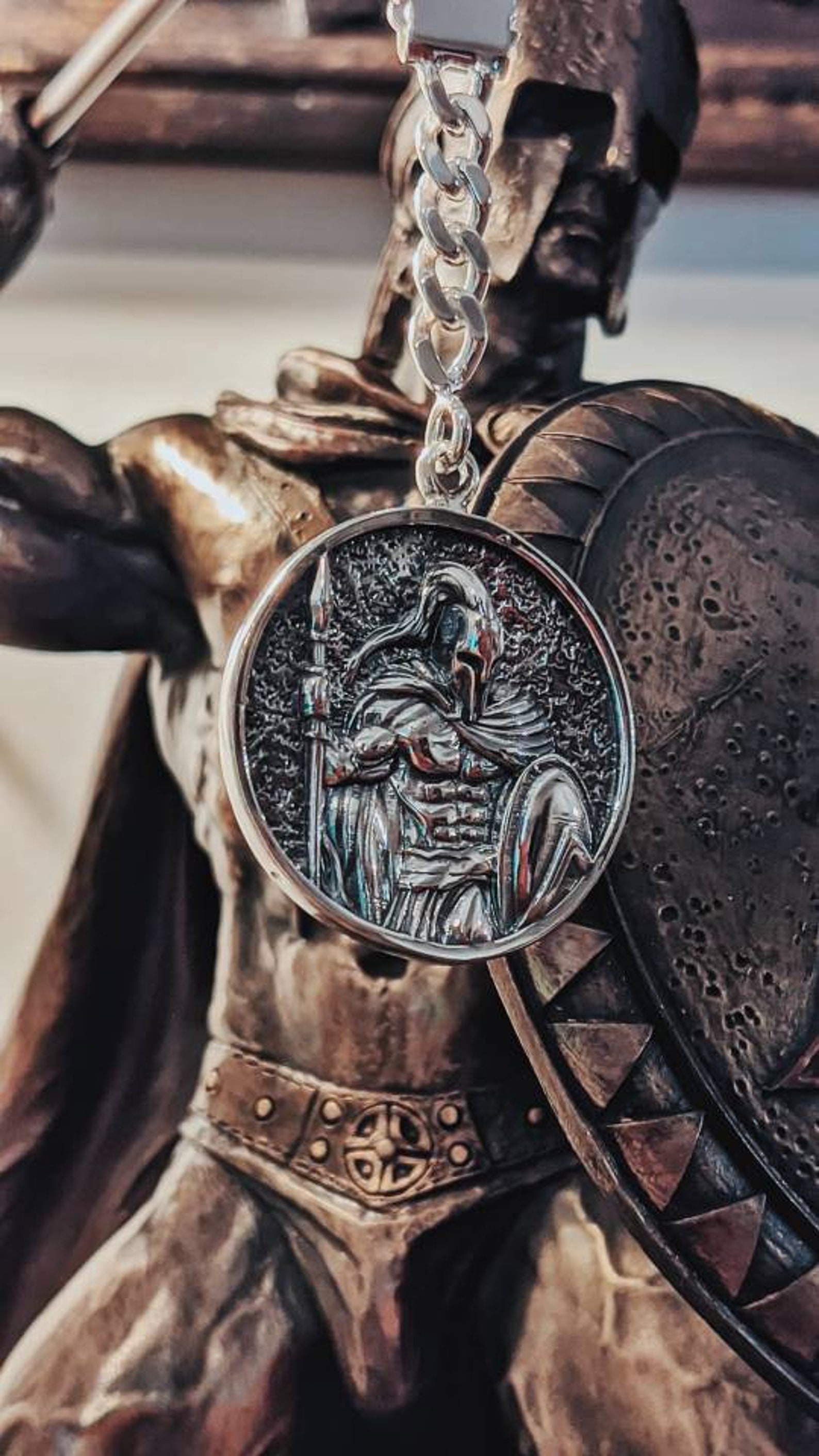 Spartan Keychain. Leonidas Silver Keychain. 300 keychain. Etsy