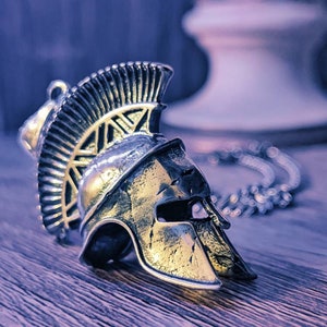 Spartan Helmet Silver 925 pendant. Handmade by MeanderArt. Ancient Greek jewelry. "Perikefalea"