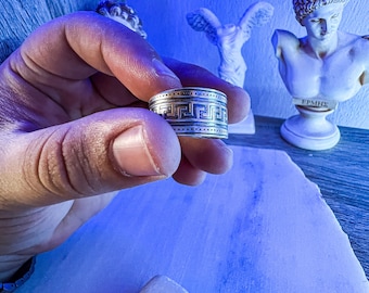 Classic Meander Ring / Handmade by Meanderart/ Silver 925 / One Size / Adjustable / Inspired by Ancient Greece