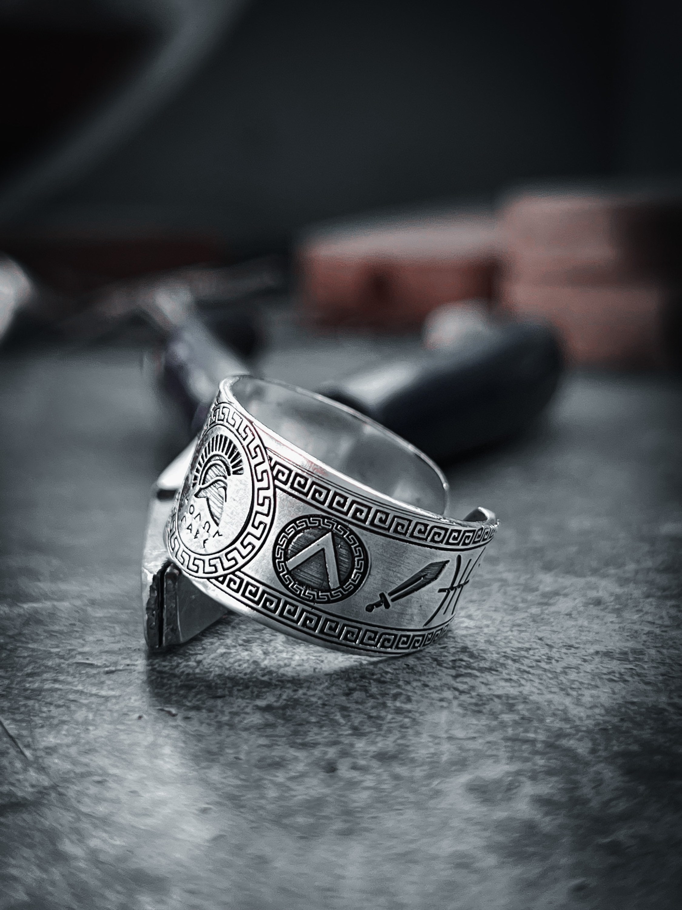 新品ハンドメイド 925 シルバー スパルタンマスク リング