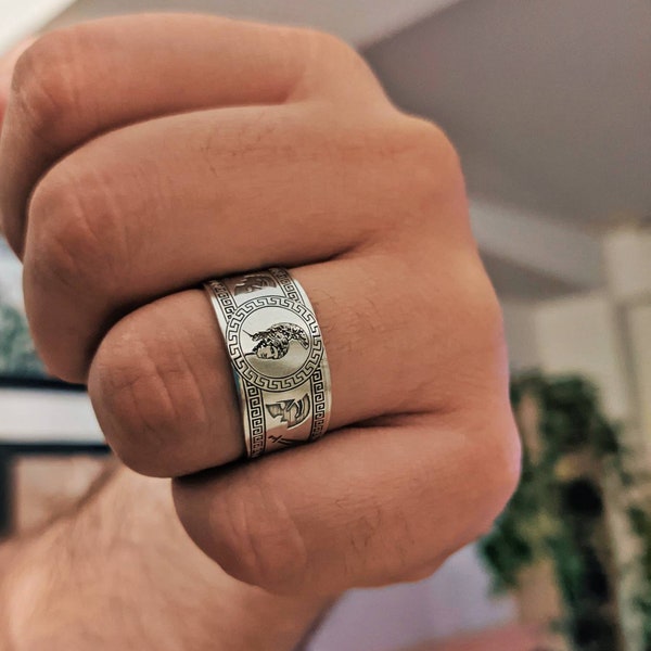 Ares God of War Ring. One size. Silver 925. Greek mythology. Handmade by MeanderArt.