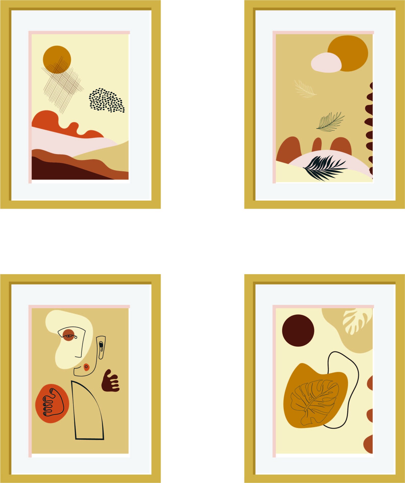Printable Art Set of 6 Boho Landscapes. Wall Art, Poster - Etsy