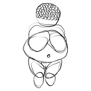 Abstract Line Drawing Printable. Venus Of Willendorf Body Positivity Printable Wall Decor. Black And White Sketch Line Drawing